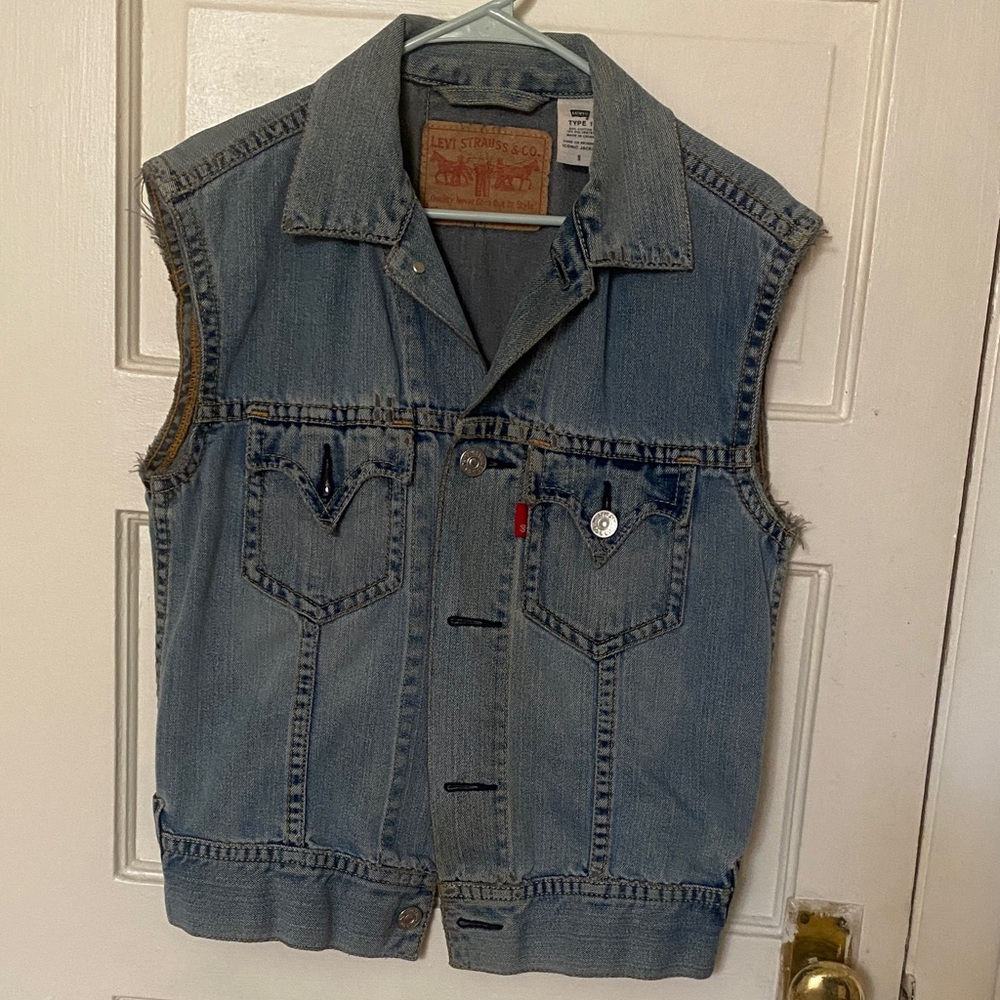 Levi’s Type 1 Iconic Denim Vest | Cutoff Sleeveless Trucker | Size S